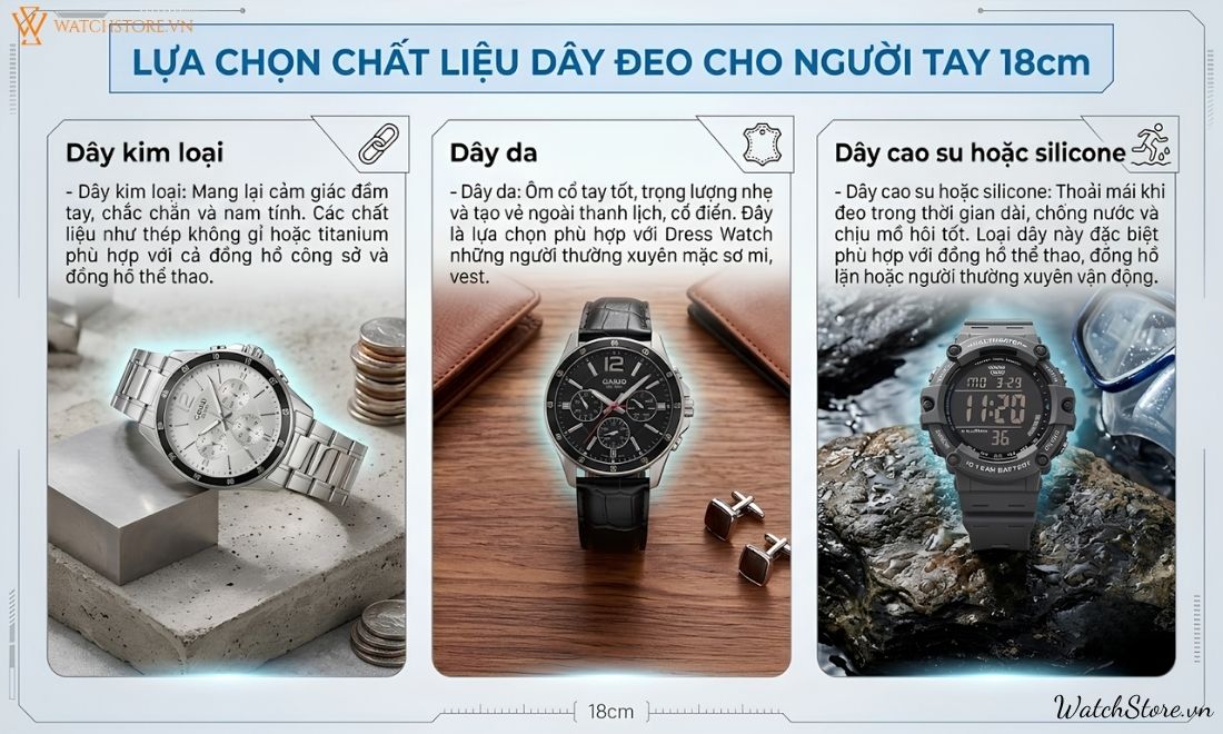 Cổ tay 18cm đeo đồng hồ size bao nhiêu? Cách chọn chuẩn cân đối - ảnh 5