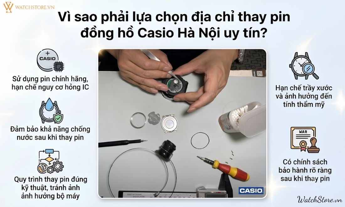 Top 5 địa chỉ thay pin đồng hồ casio Hà Nội uy tín, chính hãng 7 Top 5 địa chỉ thay pin đồng hồ casio Hà Nội uy tín, chính hãng - ảnh 7
