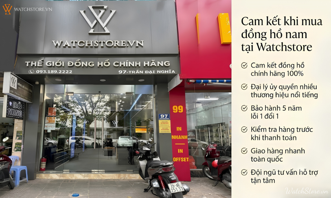 Đồng Hồ Nam 27 cam kết khi mua đồng hồ nam tại Watchstore