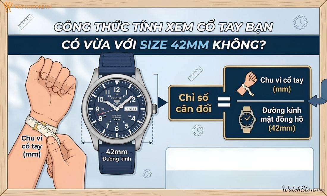 Đồng hồ size 42mm có to không? Cách chọn size chuẩn cho cổ tay 3 Đồng hồ size 42mm có to không? Cách chọn size chuẩn cho cổ tay - ảnh 3