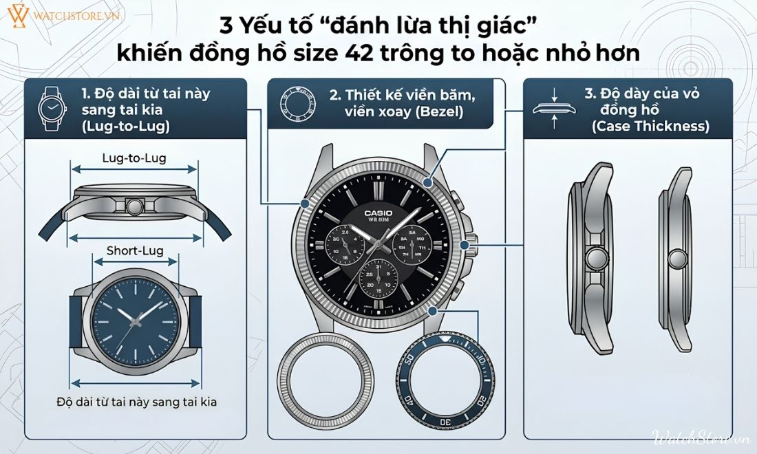 Đồng hồ size 42mm có to không? Cách chọn size chuẩn cho cổ tay 5 Đồng hồ size 42mm có to không? Cách chọn size chuẩn cho cổ tay - ảnh 5