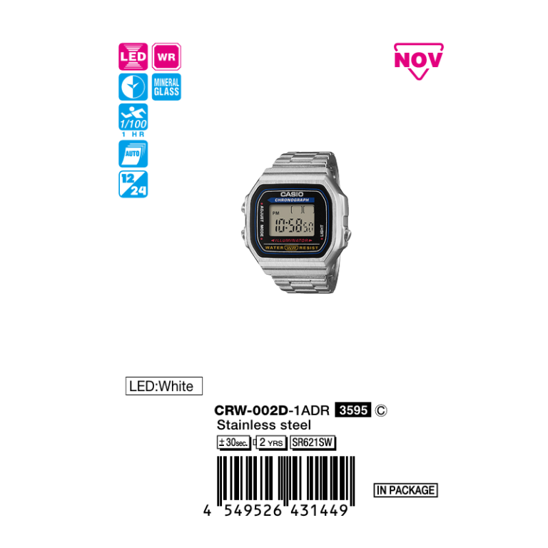 Nhẫn Casio CRW-002D-1ADR